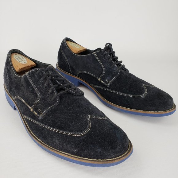 Cole Haan Mens Dress Shoes Size 11.5 Drake Eva Wingtip Oxford Black Suede C10647 main image 7